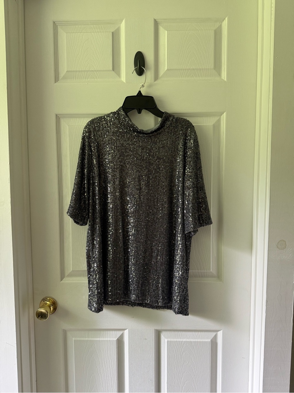 Calvin Klein Silver Sequin Top